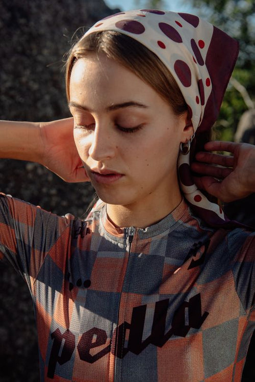 Pedla 車衣Heritage Training Jersey Checkers Grey 女款 橘灰格