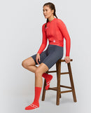 Pedla 薄長袖車衣Typify Pursuit LS Jersey Poppy Red 女款 罌粟紅