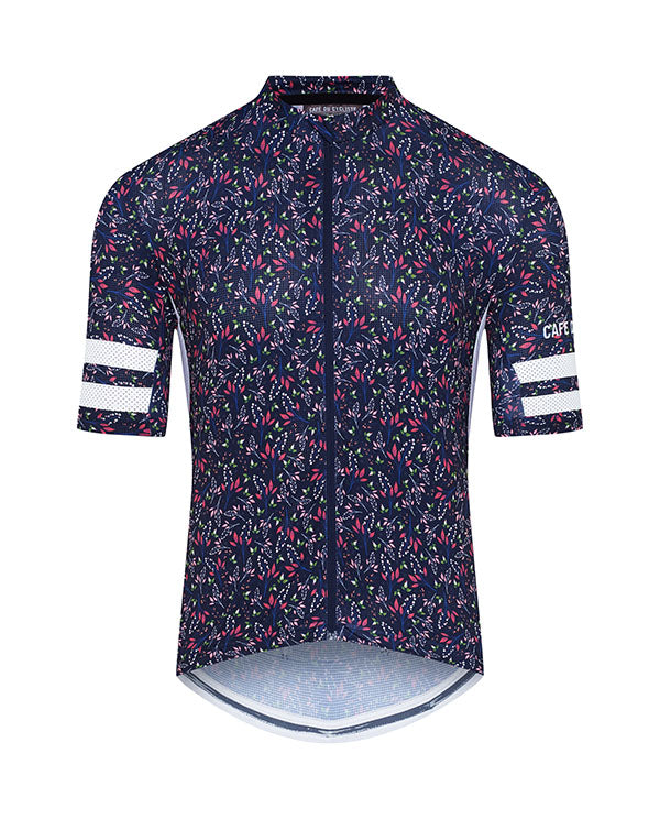 Café du Cycliste車衣 Floriane Lightweight Jersey Muguet 短袖 男 黑藍底鈴蘭