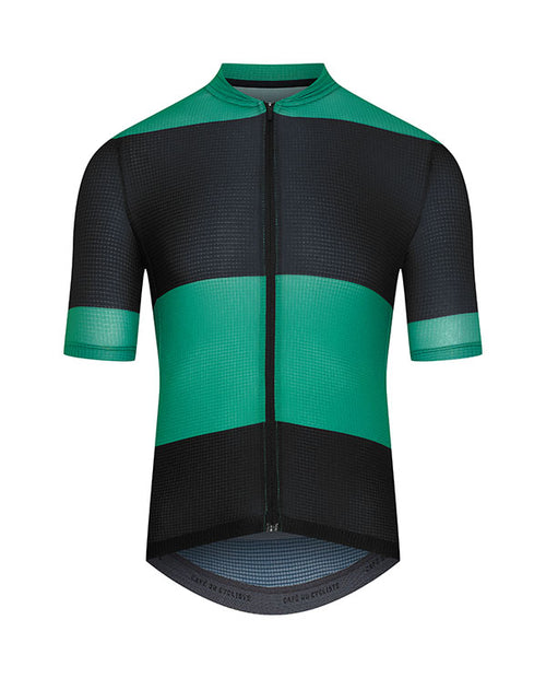 Café du Cycliste 涼感車衣 Angeline Ultralight Jersey Black & Green 短袖 男 黑/綠