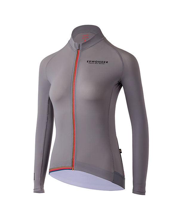 EdWonder 薄長袖車衣 EdW Edition LS Steel Grey 女-灰