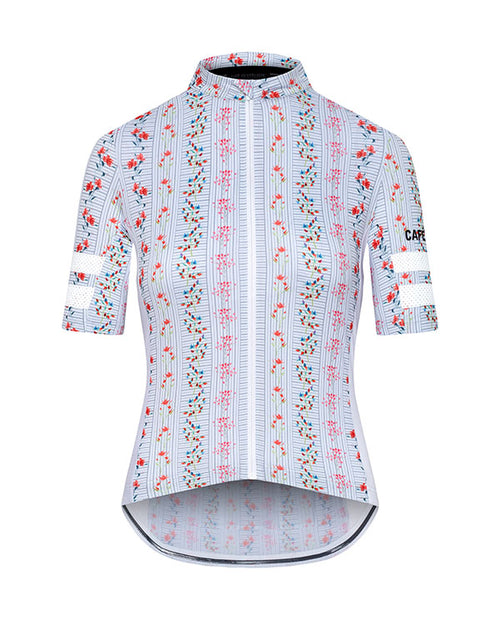 Café du Cycliste 車衣 Floriane Lightweight Jersey Sakura 短袖 女 白底櫻花